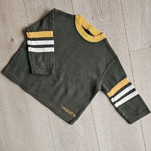 Vintage Roots Athletic Kids Green and Yellow Striped Sweater Top XL